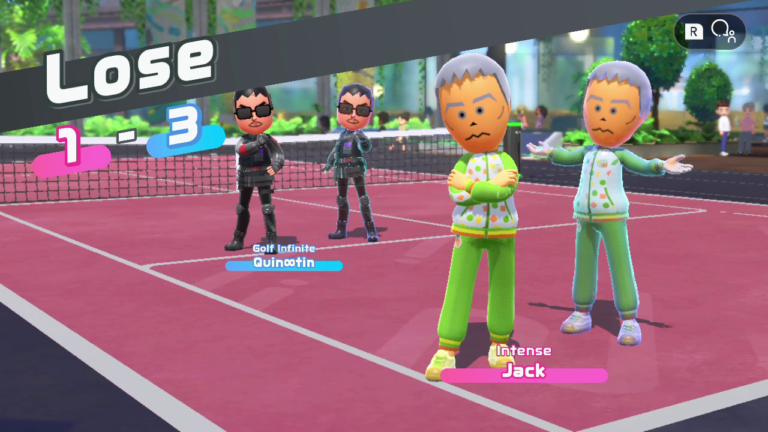 Jack's loss in Tennis Online.